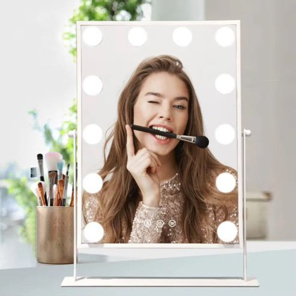 Glownest Tabletop Hollywood Makeup Mirror with LED Lights, Touch Sensor & Dimmable Brightness