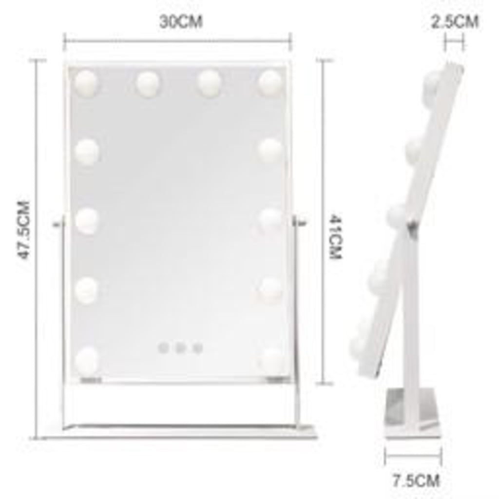 Glownest Tabletop Hollywood Makeup Mirror with LED Lights, Touch Sensor & Dimmable Brightness