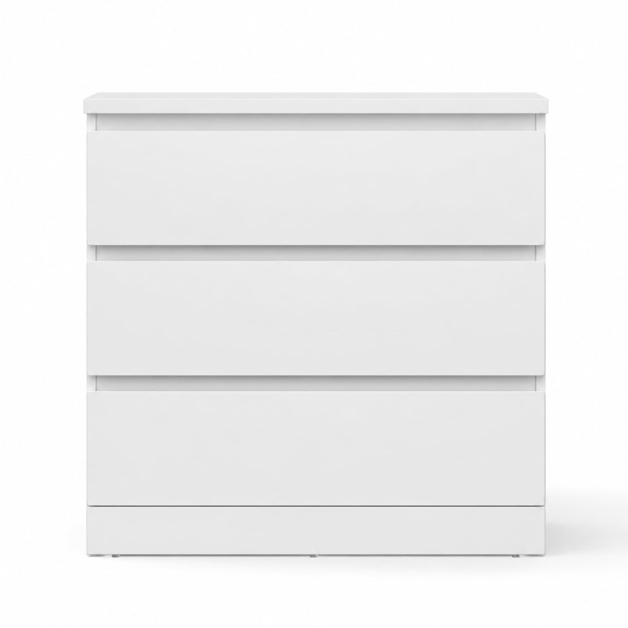 Norvale Modern 3 Drawer Chest of Drawers | Premium MDF Storage Cabinet with Duco White Finish | Bedroom, Living Room & Home Organizer