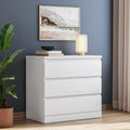 Norvale Modern 3 Drawer Chest of Drawers | Premium MDF Storage Cabinet with Duco White Finish | Bedroom, Living Room & Home Organizer