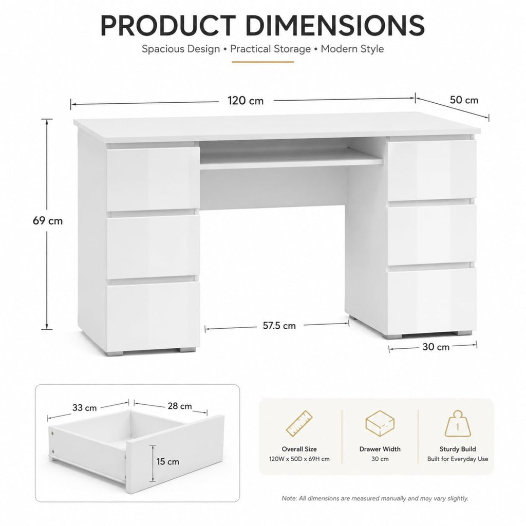 Oaklyn Modern Dressing  Vanity Desk with Multipurpose Makeup & Study Table