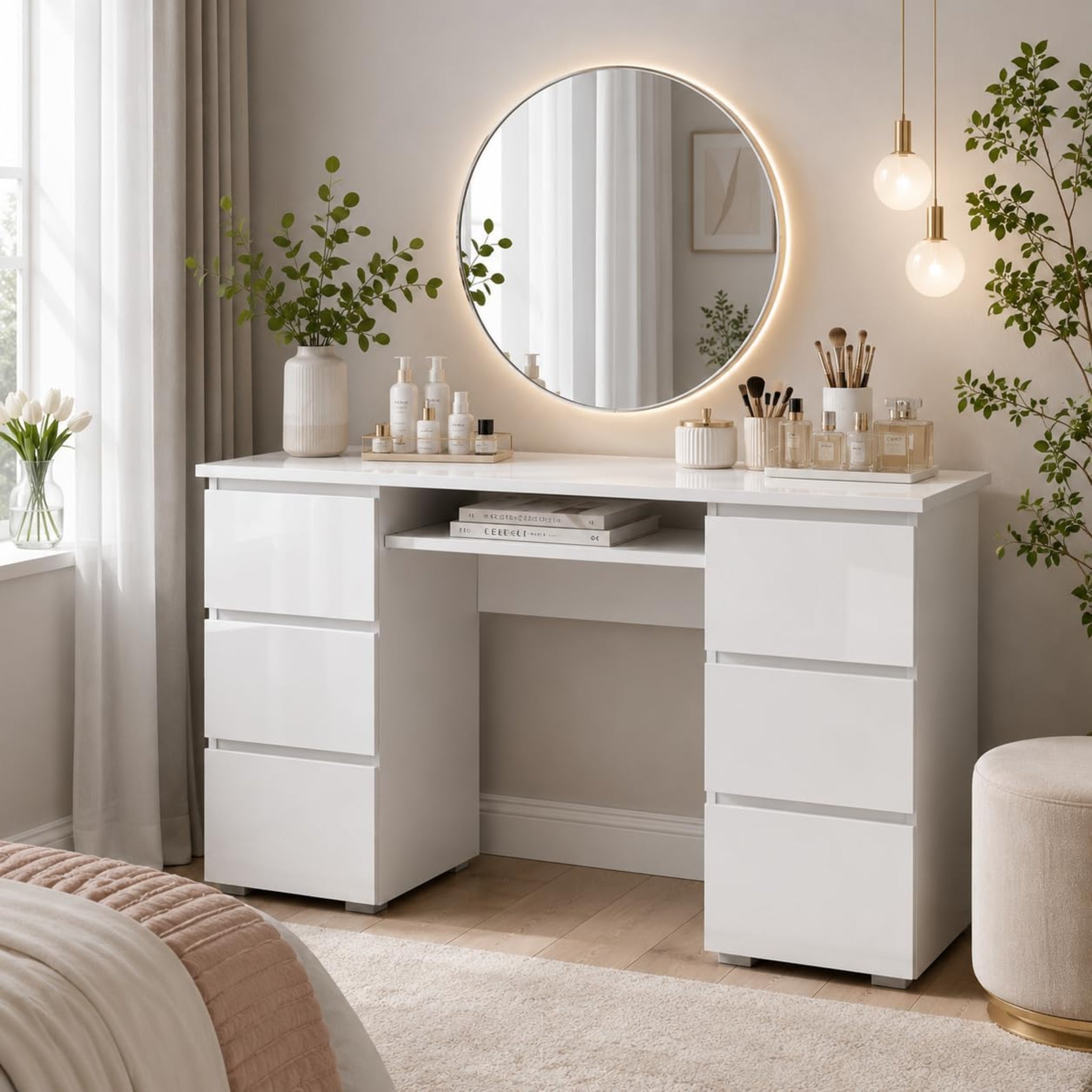 Oaklyn Modern Dressing  Vanity Desk with Multipurpose Makeup & Study Table